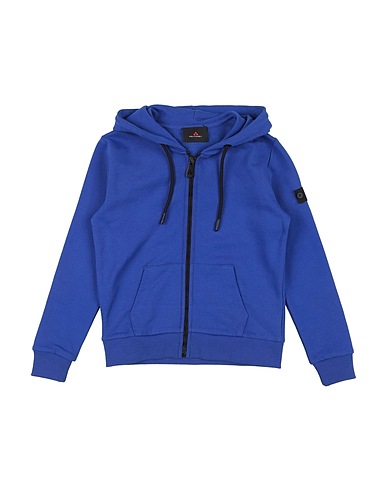 PEUTEREY Hooded track jacket  Bright blue 80% Cotton, 20% Polyester