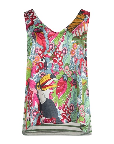 SHIRTAPORTER Top Verde 96% Seta, 4% Elastan, Cotone