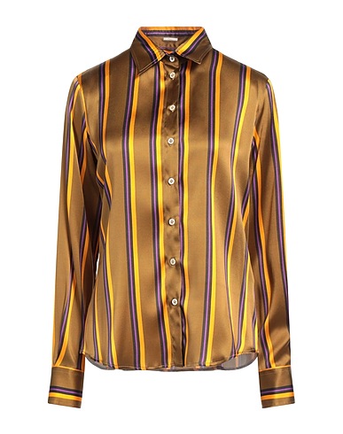 ROBERT FRIEDMAN Striped shirt Bronze 95% Mulberry silk, 5% Elastane