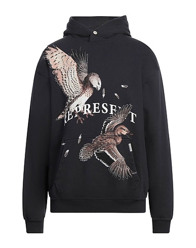 REPRESENT Hooded track jacket  Black 100% Cotton, Elastane