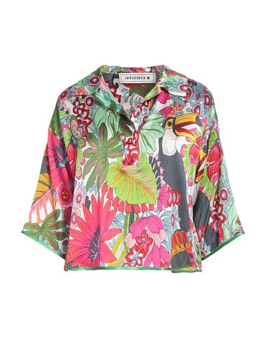 SHIRTAPORTER Top Green 96% Silk, 4% Elastane