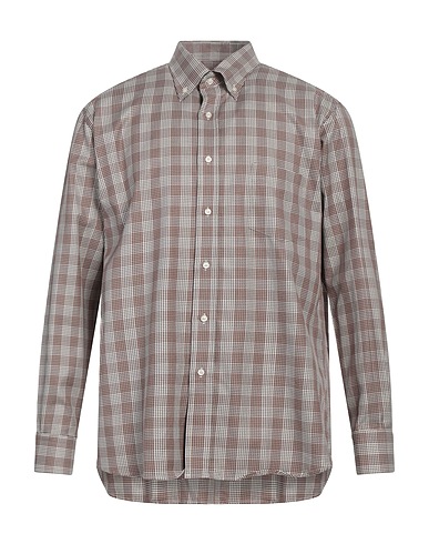 MIRTO Checked shirt Brown 100% Cotton