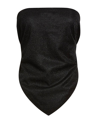 NO SECRETS Top Black 68% Polyester, 32% Metal