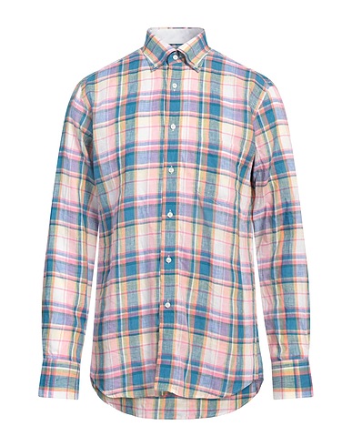 MIRTO Checked shirt Pink 100% Linen