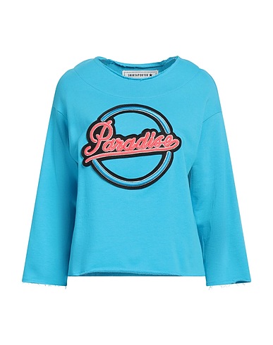 SHIRTAPORTER Sweatshirt Azurblau 100% Baumwolle
