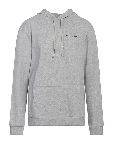 SARTORIO Hooded track jacket  Light grey 90% Cotton, 10% Polyester