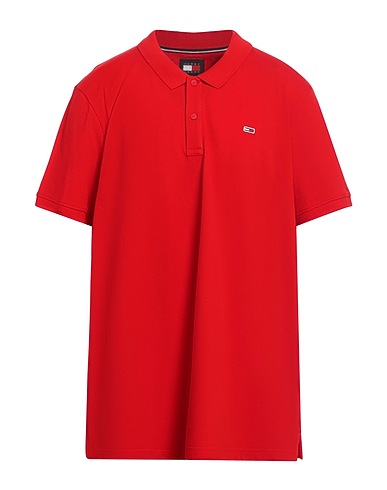 TOMMY JEANS Polo shirt Red 100% Cotton