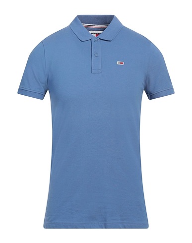 TOMMY JEANS Poloshirt Blaugrau 100% Baumwolle