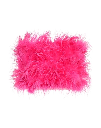 LIU •JO Top Fucsia 95% Poliestere, 5% Elastan, Piume di struzzo