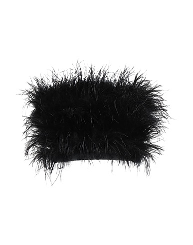 LIU •JO Top Black 95% Polyester, 5% Elastane, Ostrich feathers