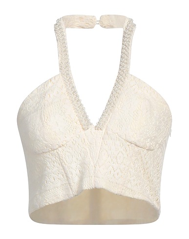 LIU •JO Top Avorio 60% Cotone, 30% Poliammide, 10% Elastan