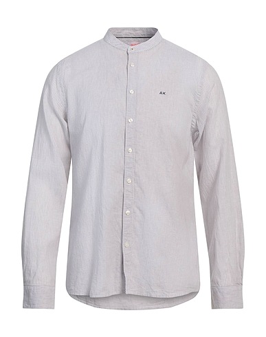 SUN 68 Linen shirt Light grey 55% Linen, 45% Cotton