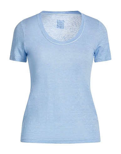 120% LINO T-shirt BLU CHIARO 100% Linen