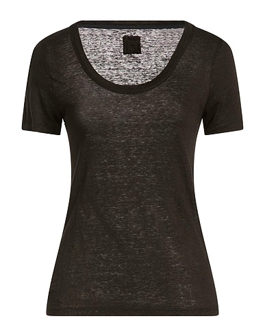 120% LINO T-shirt NERO 100% Linen