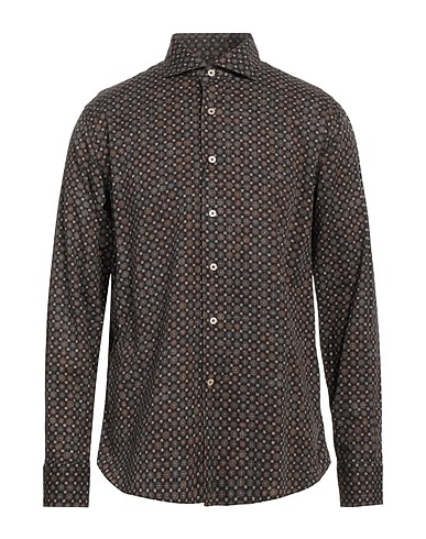 ALESSANDRO GHERARDI Hemd mit Muster Braungrau 100% Baumwolle