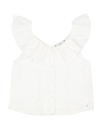 TOMMY HILFIGER Solid colour shirts & blouses White 100% Cotton