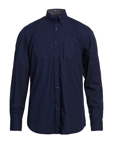 PAUL & SHARK Solid colour shirt YACHTING Midnight blue 100% Cotton