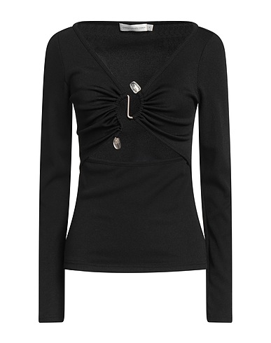 CHRISTOPHER ESBER Top Black 96% Polyester, 4% Elastane, Brass, Natural Stone