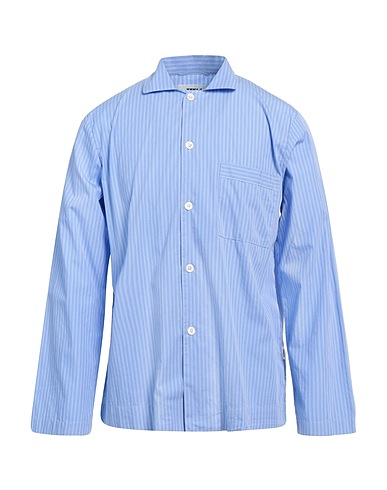 TEKLA Camicia a righe Blu chiaro 100% Cotone organico