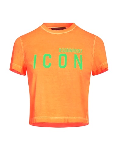 DSQUARED2 Crop top Arancione 100% Cotone, Elastan