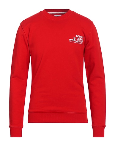 TOMMY JEANS Sweatshirt Rot 100% Baumwolle, Elastan
