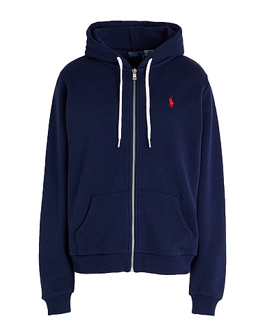 POLO RALPH LAUREN Hooded track jacket  Cotton Fleece Full-Zip Hoodie
 Navy blue 100% Cotton