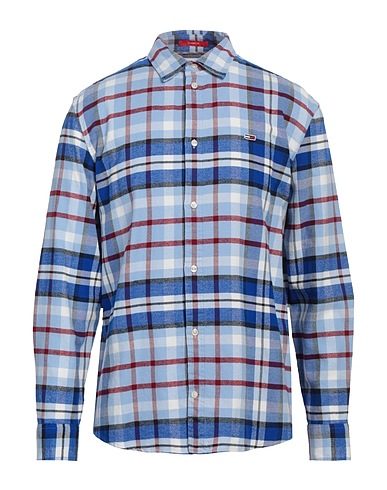 TOMMY JEANS Checked shirt Light blue 100% Cotton