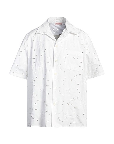 VALENTINO GARAVANI Solid color shirt White 96% Cotton, 4% Polyester