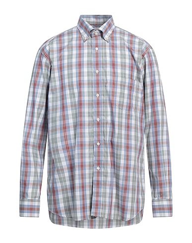 MIRTO Checked shirt Sage green 100% Cotton
