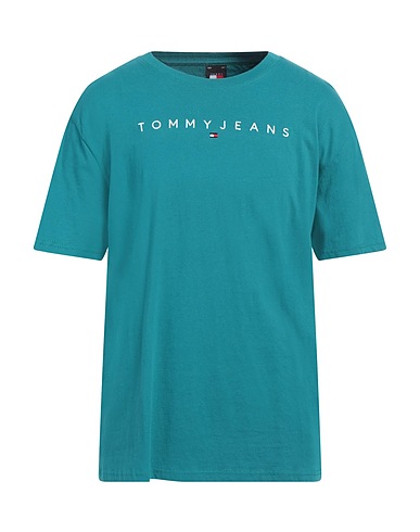 TOMMY JEANS T-shirt Verde petrolio 100% Cotone