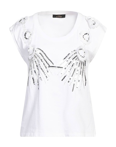 ACTITUDE by TWINSET T-shirt White 100% Cotton, Polyester, Elastane