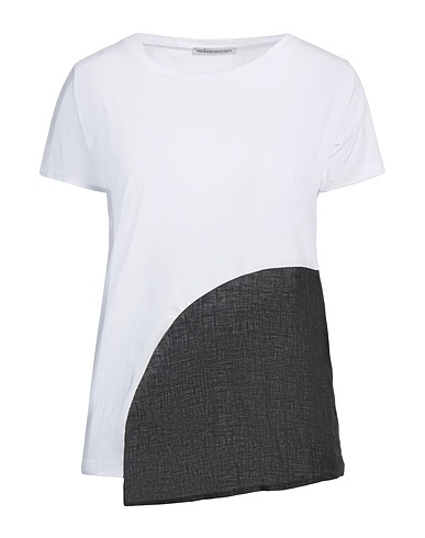 STEFANO MORTARI T-shirt Bianco 94% Cotone, 6% Elastan, Lino