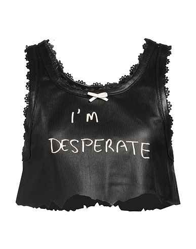 SSHEENA Top Negro 100% Cuero