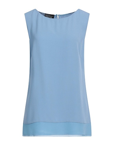BOTONDI COUTURE TOPS & TEES Pastel blue 79% Acetate, 21% Viscose