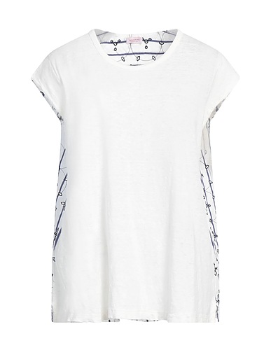 ROSSOPURO Top White 100% Linen, Cotton