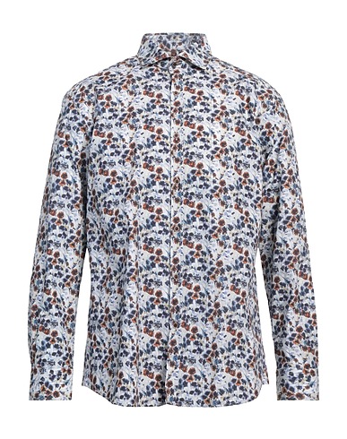 LIZA Patterned shirt Light grey 100% Cotton
