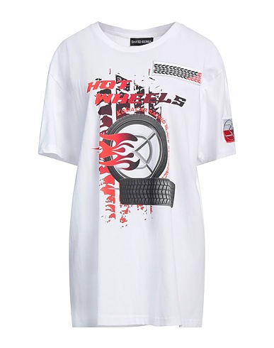 DAVID KOMA Oversize-T-Shirt White 100% Cotton