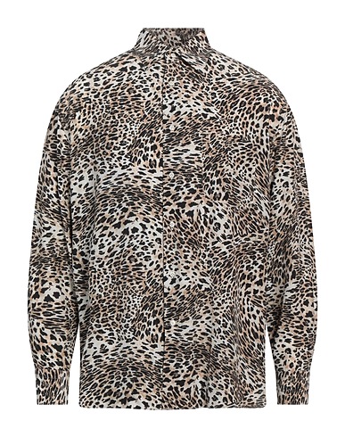 GABRIELE PASINI Patterned shirt Beige 100% Viscose