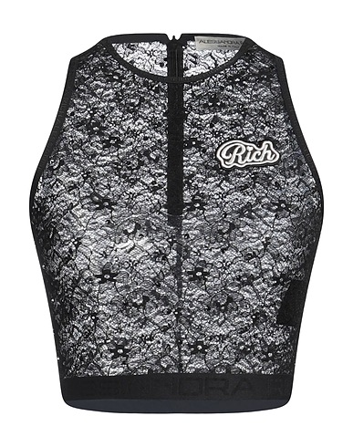 ALESSANDRA RICH Top Black 95% Polyamide, 5% Elastane