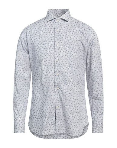 CALIBAN Patterned shirt White 100% Cotton