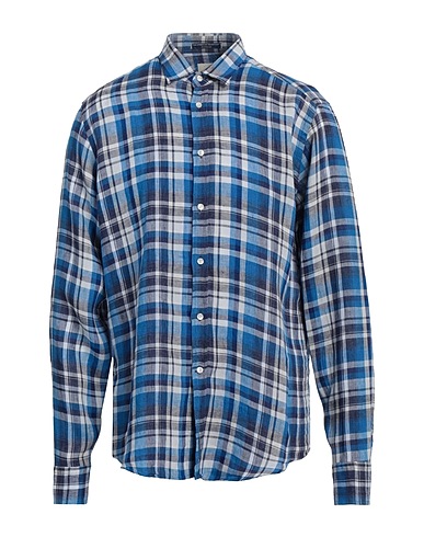 B.D.BAGGIES Checked shirt Azure 100% Linen