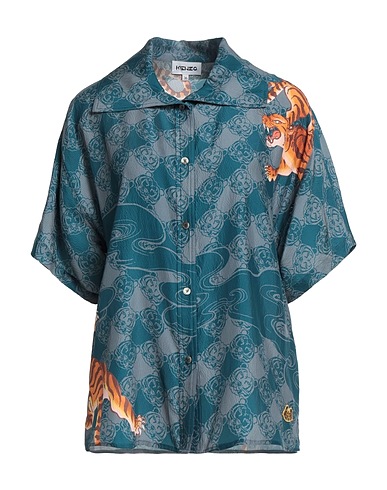 KENZO Patterned shirts & blouses Slate blue 100% Silk