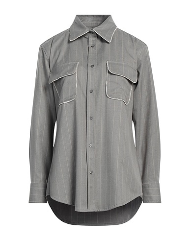 FORTE DEI MARMI COUTURE ストライプ柄シャツ グレー ポリエステル 64% / レーヨン 34% / ポリウレタン 2%