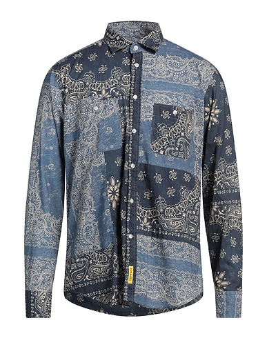 B.D.BAGGIES Patterned shirt Navy blue 100% Cotton