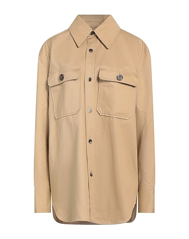 SAINT LAURENT Solid color shirts & blouses 100% Cotton, Cowhide