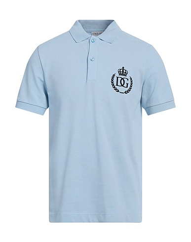 DOLCE&GABBANA Polo shirt Sky blue 100% Cotton, Viscose