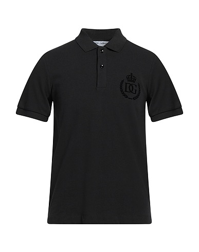 DOLCE&GABBANA Polo shirt Black 100% Cotton, Viscose