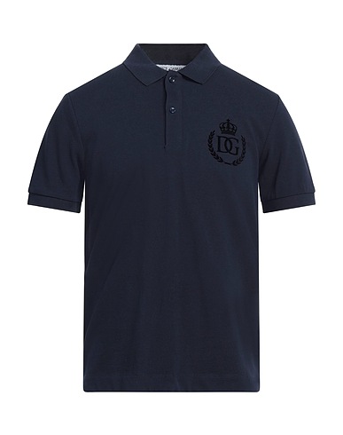 DOLCE&GABBANA Polo shirt Navy 100% Cotton, Viscose