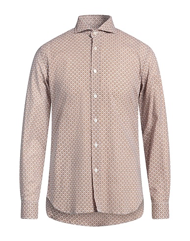 HERMAN & SONS Hemd mit Muster Kamel 55% Baumwolle, 45% Leinen