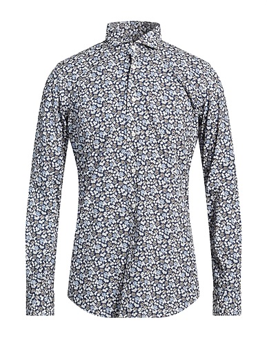 DEL SIENA Hemd mit Muster Marineblau 100% Baumwolle